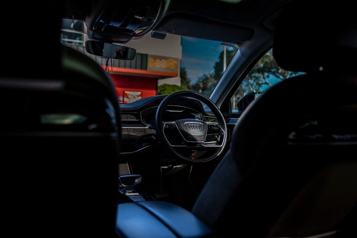 Inside an Audi A8 after a full interior clean in Fremantle
