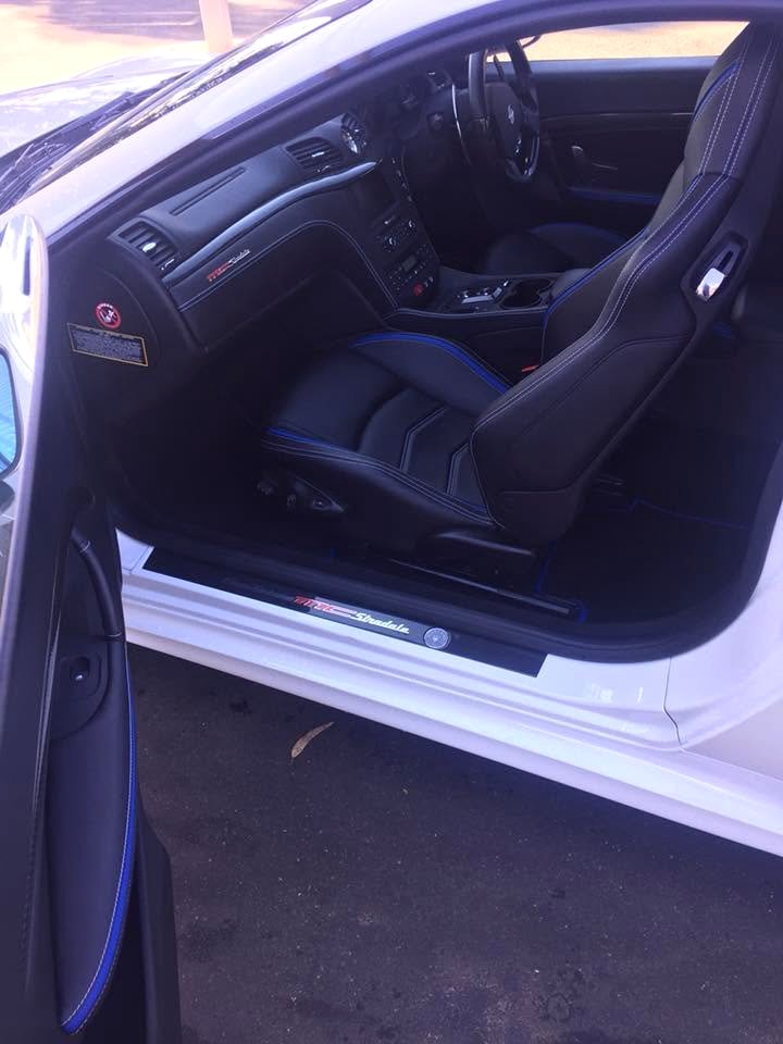 Immaculate black leather interior after a Good Clean at our Fremantle bay
